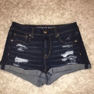 American eagle dark denim shorts